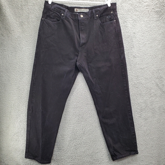 Harley-Davidson Men's Original Traditional Fit Jeans Black Denim Size 40x32 - Picture 1 of 11